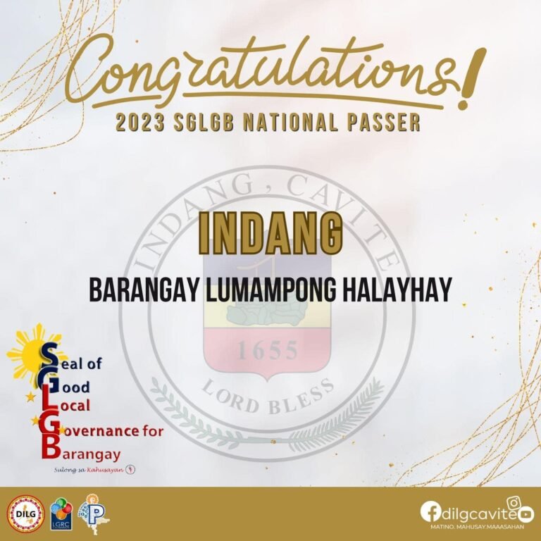 Congratulations sa ating ipinagmamalaking Barangay Lumampong Halayhay! Keep up the good work!