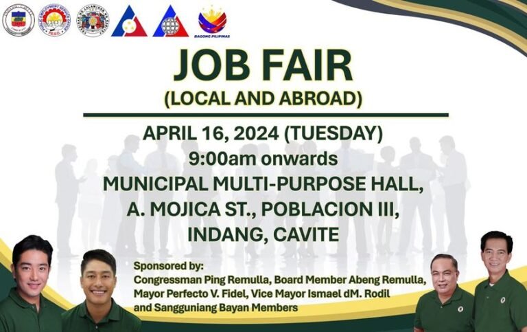 Sa darating na Abril 16, 2024, tayo po ay magkakaroon ng Job Fair (Local and Abroad).